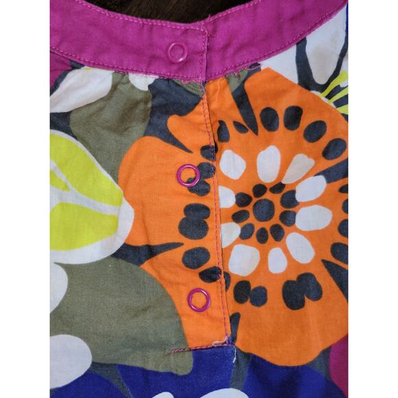CARTER'S Colorful Floral Mod Groovy 100% Cotton Girl's Shirt Dress Size 6 mo - Picture 2 of 9
